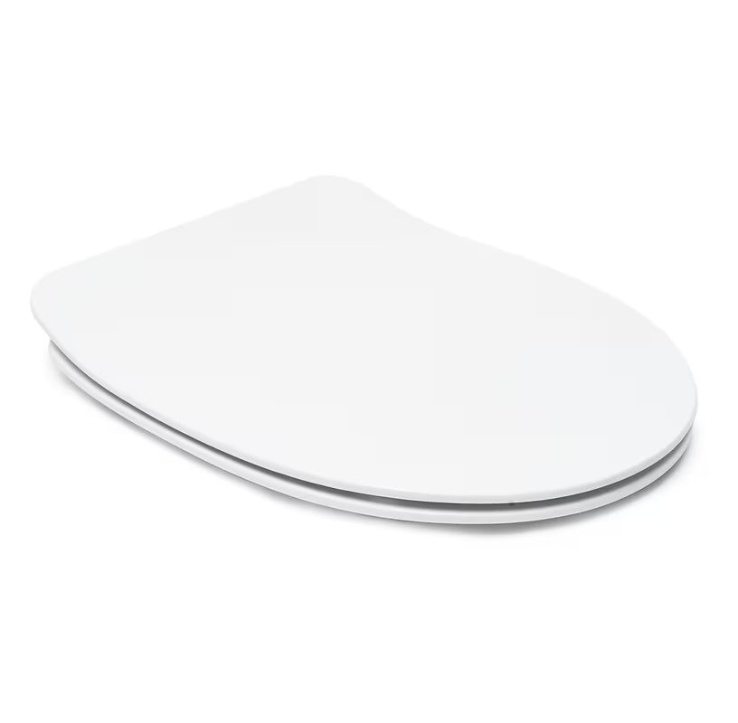 Bijeli viseća WC školjka Cersanit Dormo s bezrubnim izvedbom i daskom soft Close