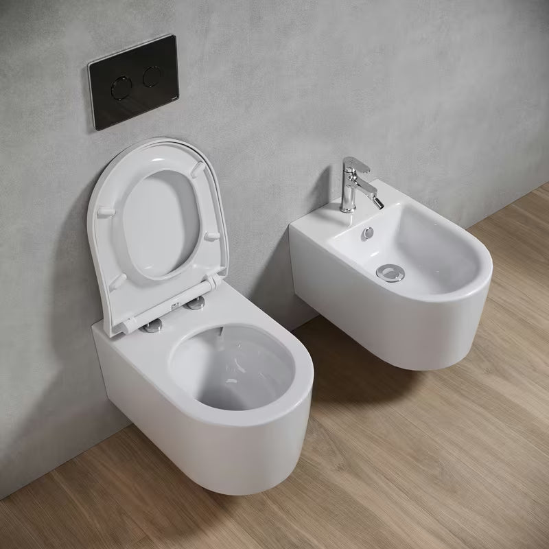 Bijeli viseća WC školjka Cersanit Inverto s vrtložnim ispiranjem i daskom soft Close
