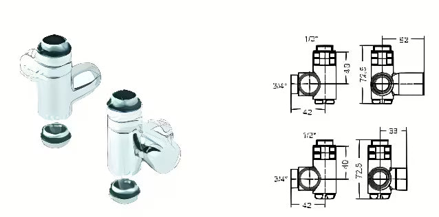 Sada grijači za radijatore 300W u kromu s digitalnim termostatom, zaštitom IP44 i Combi ventilima