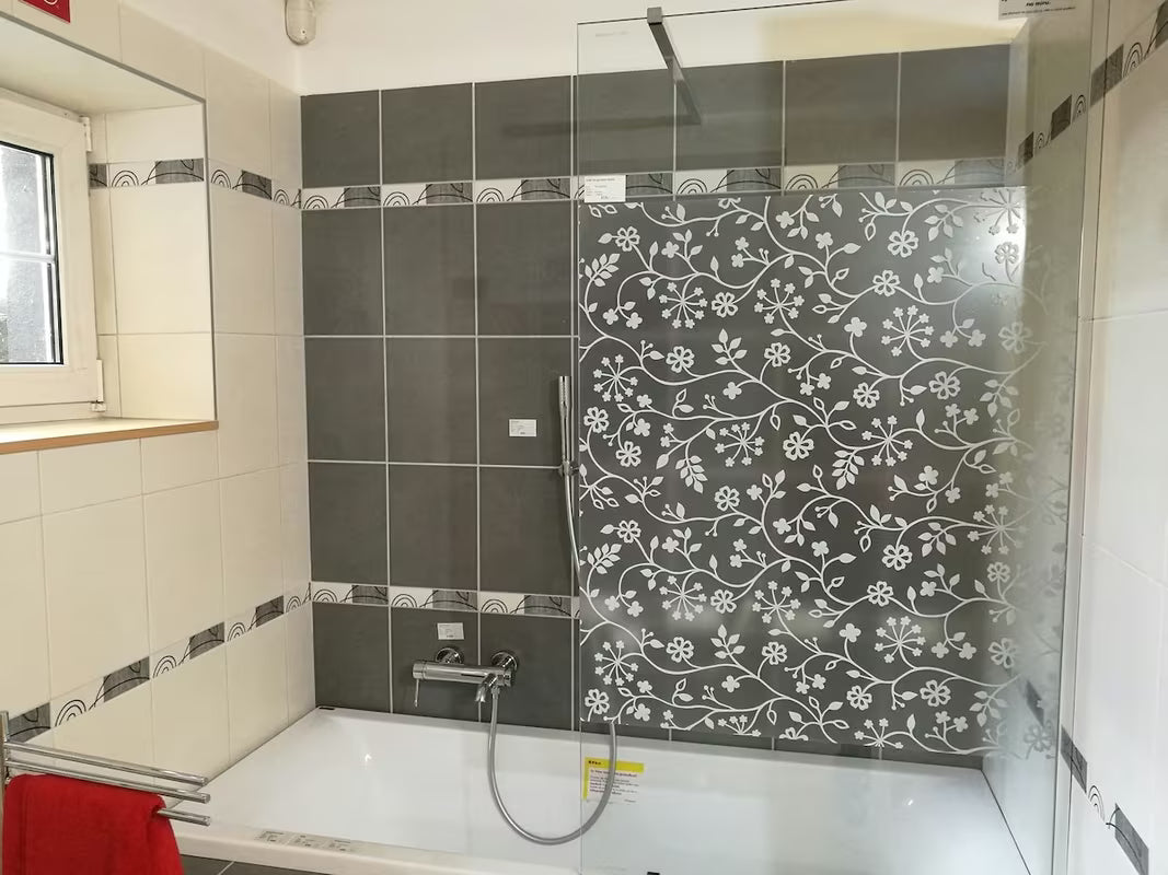 Dekorativna statička folija d-c-fix Static za staklo tuš-kabine s cvjetnim motivom pro više privatnosti