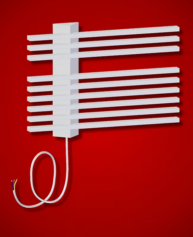 Bijeli kupaonski električni sušač ručnika Elvl Liner 39,5x55 cm pro za zidnu montažu.