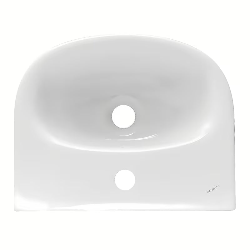 Bijeli keramički mali umivaonik Fayans Neo 40x32 cm s otvorom pro za slavinu u sredini
