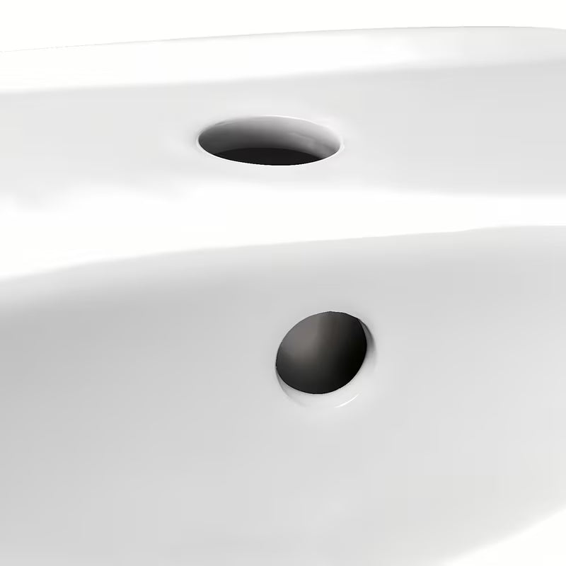 Bijeli keramički mali umivaonik Fayans Neo 40x32 cm s otvorom pro za slavinu u sredini