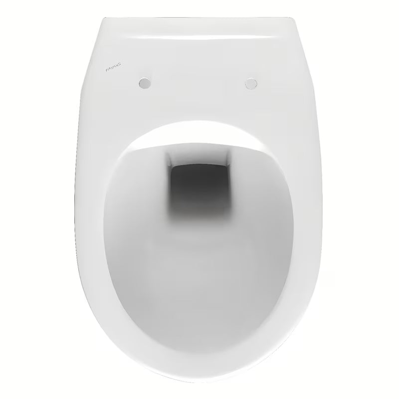 Bijeli viseća WC školjka Fayans Neo bez sustava za ispiranje sa stražnjim odvodom