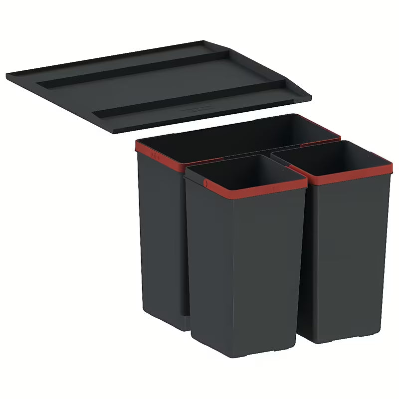 Crni kanta za otpad sorter Franke EasySort s tri posude za kuhinjsku ladicu