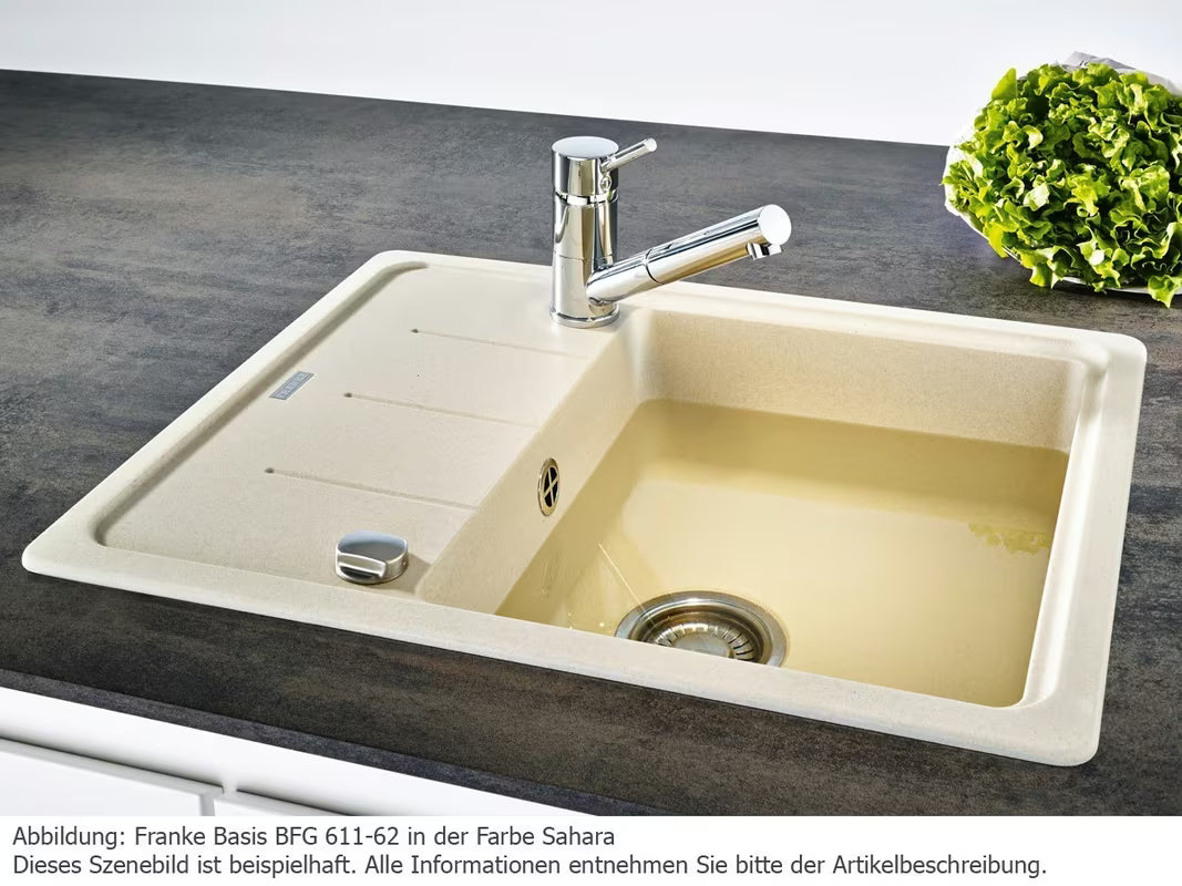 Granitni sudoper Franke BFG 611-62 s ocjeđivačem u boji ledeno bijela pro ugradnja na ploču