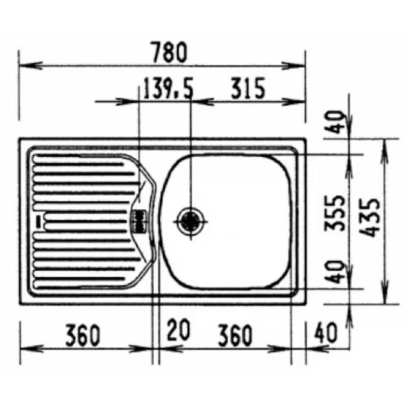 Inox sudoper Franke Eurostar ETN 614 s ocjeđivačem pro ugradnja na radnu ploču