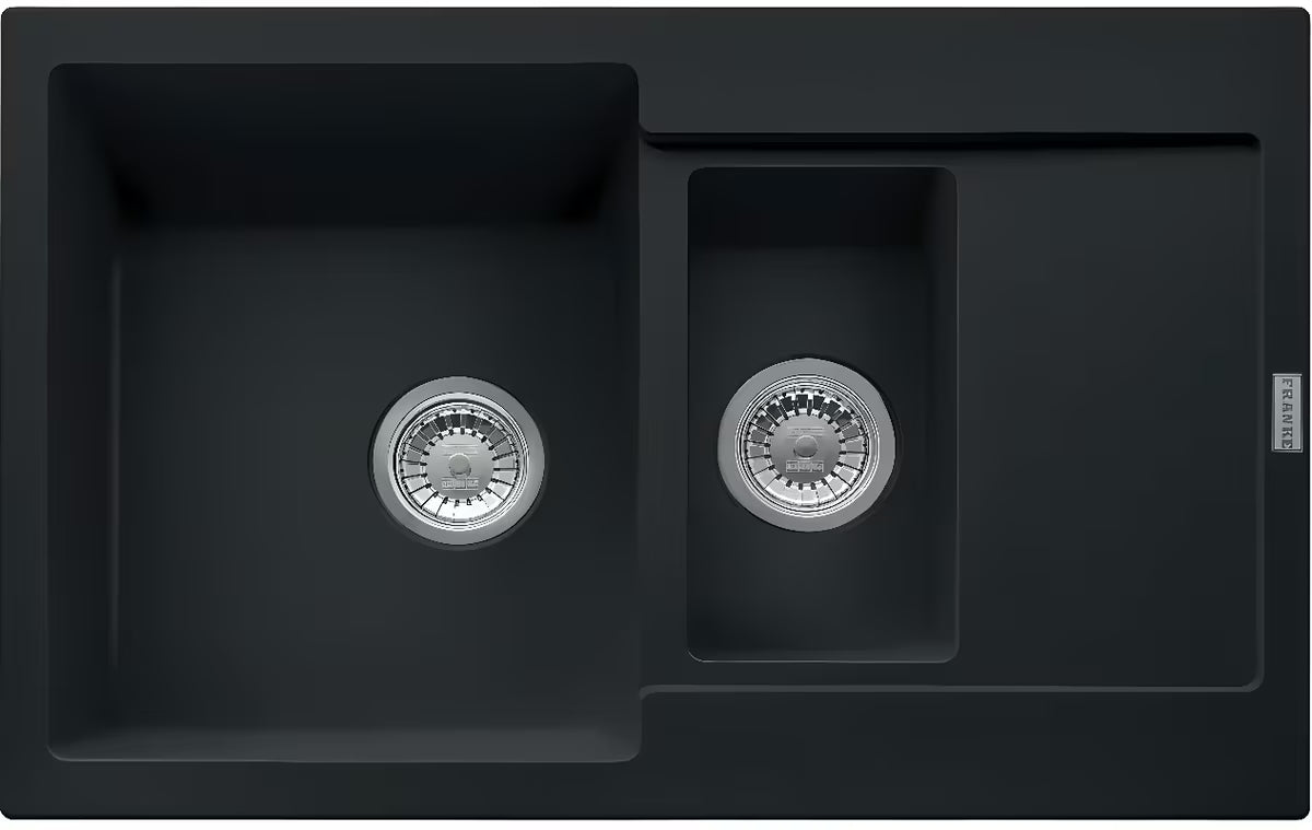 Crni granitni sudoper Franke MRG 651-78 s reverzibilnom ocjednom plohom pro ugradnja na ploču
