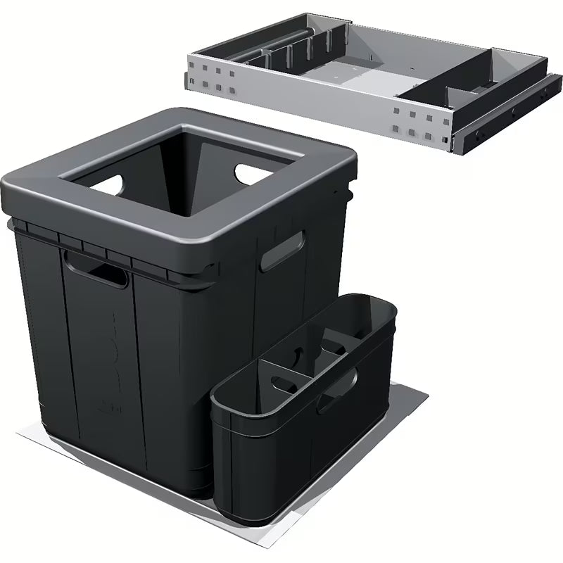 Franke Mythos kanta za otpad sorter u crnoj boji s policom i ugljičnim filtrom protiv neugodnih mirisa