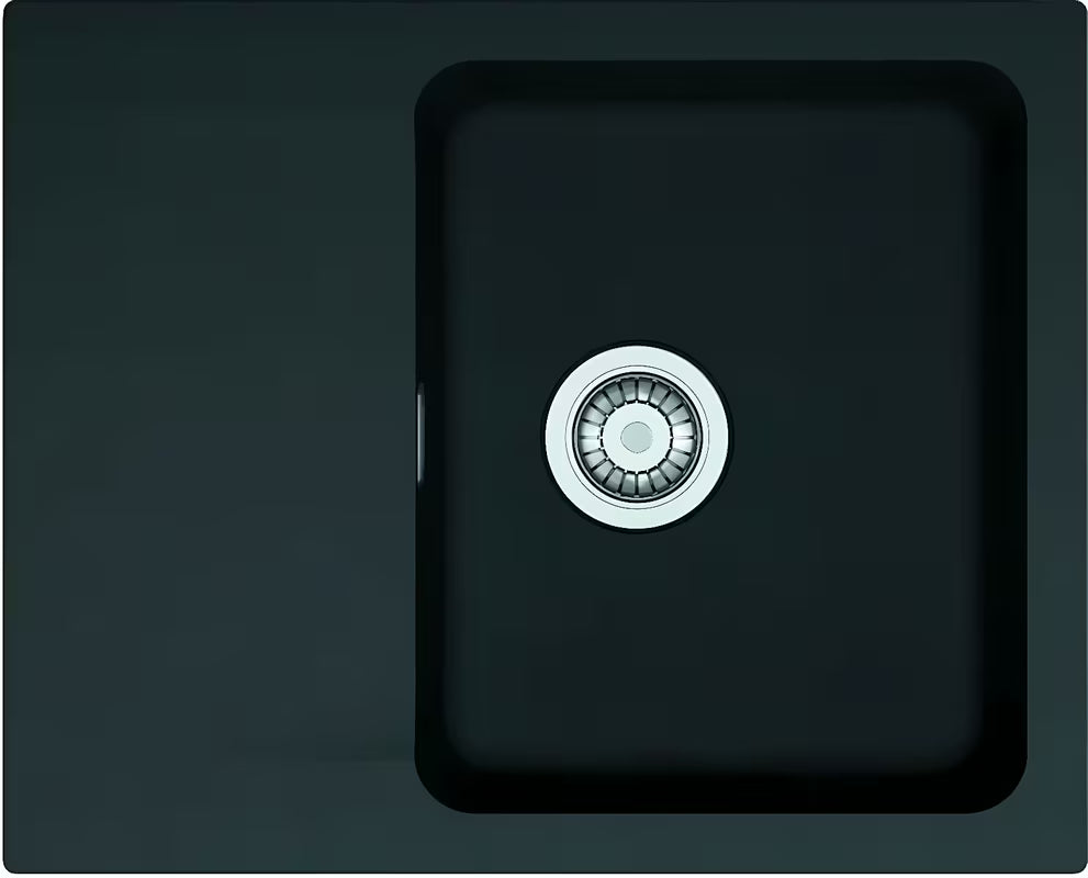 Crni mat sudoper Franke Oid 611-62 od materijala Tectonite s ocjeđivačem na radnu ploču.