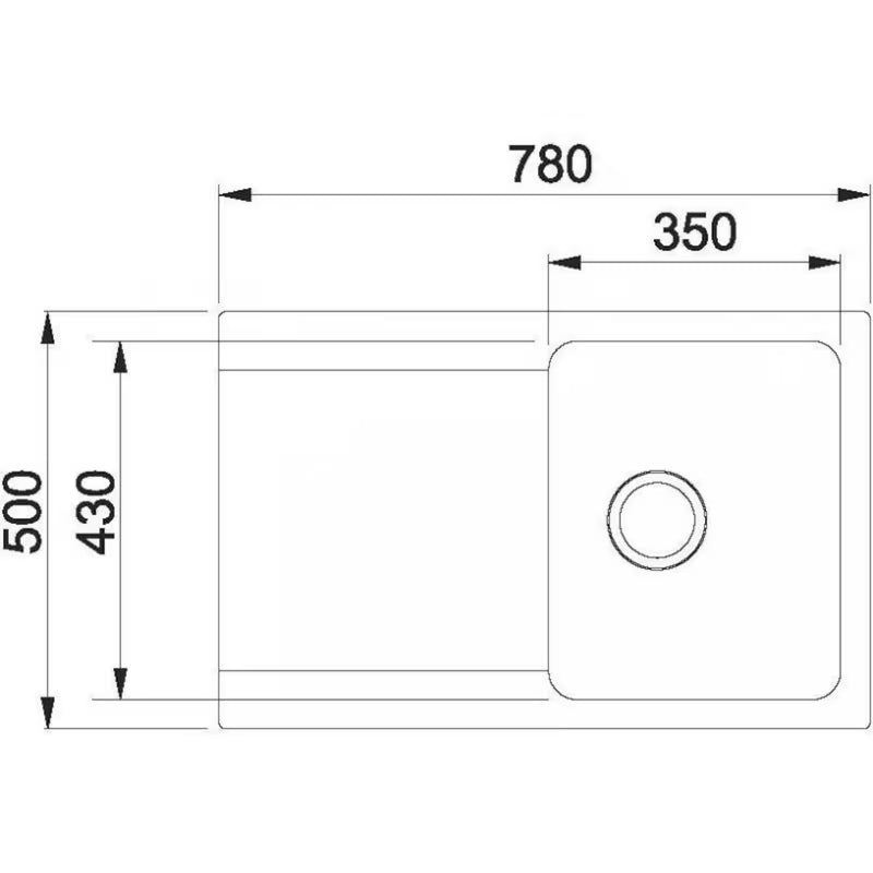 Crni sudoper Franke Oid 611-78 od Tectonite materijala s ocjeđivačem pro ugradnja na radnu ploču
