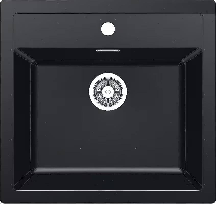 Crni mat kuhinjski jednostruki sudoper Franke SID 610 od materijala Tectonite, pro ugradnja na radnu ploču.