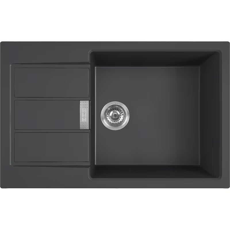 Crni sudoper Franke Sirius 2 od materijala Tectonite s ocjeđivačem pro za nadgradnu ugradnju