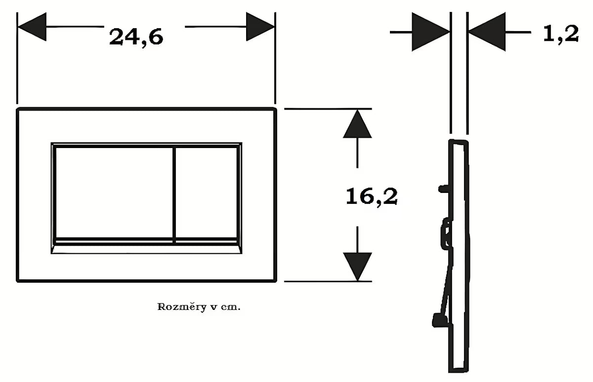 Bijela tipka za aktiviranje Geberit Sigma pro za podžbukni vodokotlić Geberit Sigma s prednjim aktiviranjem.