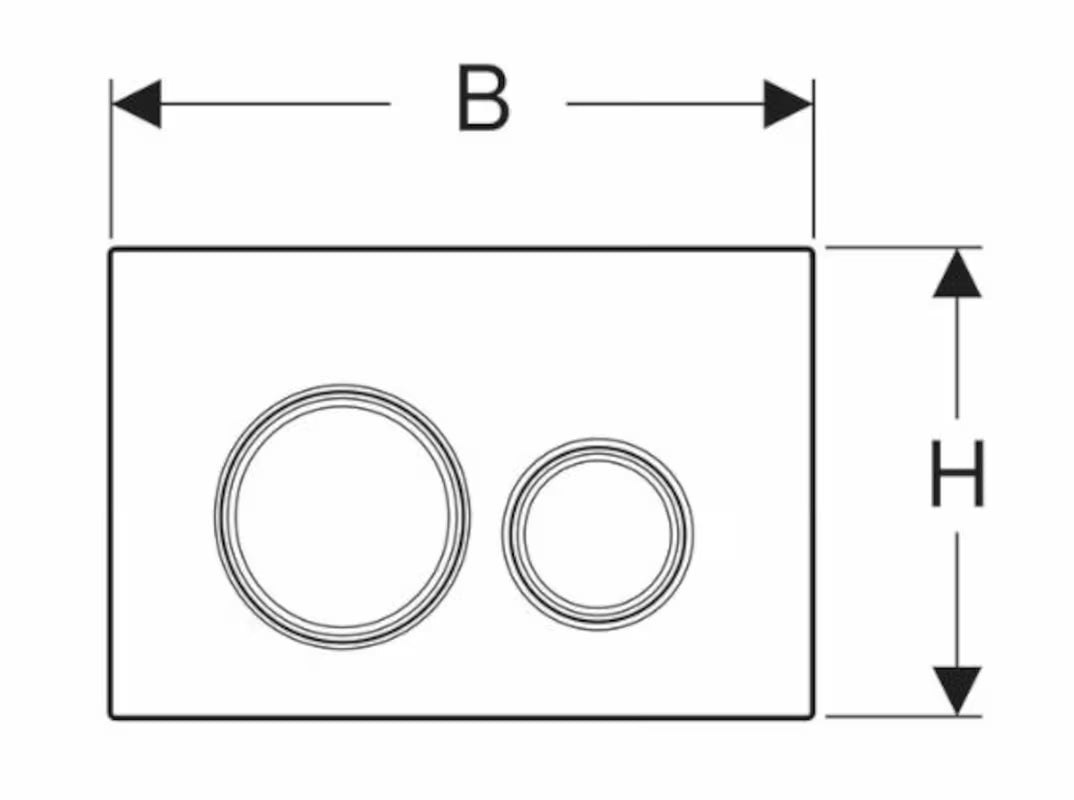 Tipka za Aktiviranje Geberit Sigma u boji Mustang škriljevca sa sjajno kromiranim prstenovima
