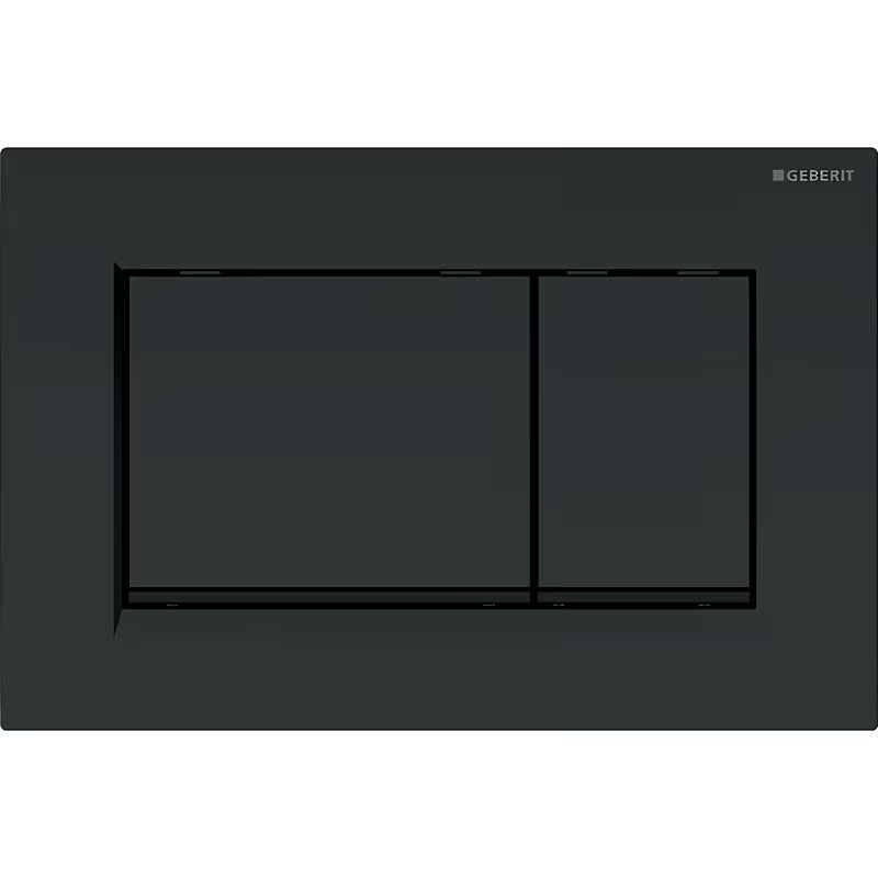 Tipka za Aktiviranje Geberit Sigma30 u crnoj mat izvedbi s dvokoličinskim ispiranjem.