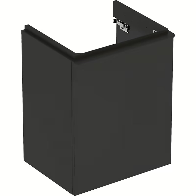 Viseća ormarić ispod umivaonika Geberit Smyle Square 49,2x62x40,6 cm u antracit dekoru lava s lijevim otvaranjem