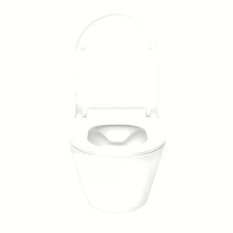 Glacera Ava compact viseća WC školjka bez sustava za ispiranje u bijeloj boji sa skrivenim pričvršćenjem.