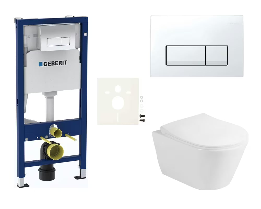 Viseći WC set Glacera Ava s instalacijskim modulom Geberit Duofix pro za predzidnu ugradnju