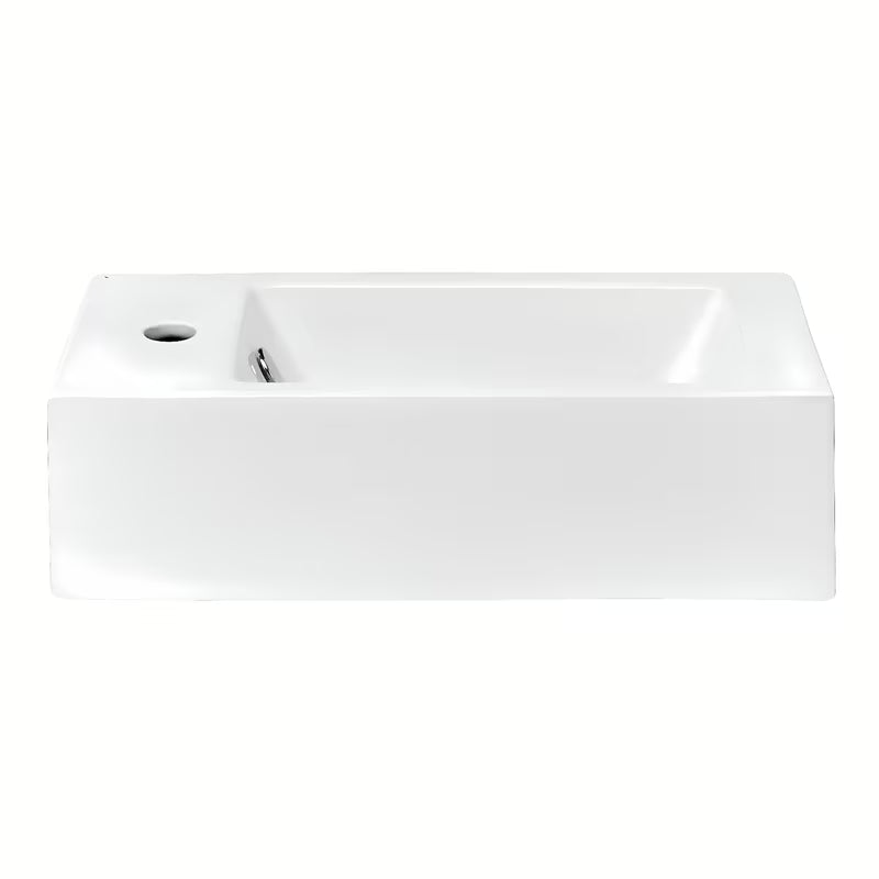 Bijeli keramički mali umivaonik Glacera Bigio 50 x 25 cm s otvorom pro za slavinu lijevo