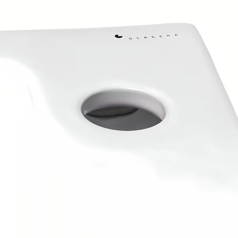 Bijeli keramički mali umivaonik Glacera Project 45x24 cm s otvorom pro za slavinu desno