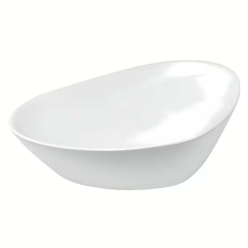 Bijeli keramički umivaonik na ploču Glacera Vallone bez preljeva dimenzija 58,5x38,5 cm.