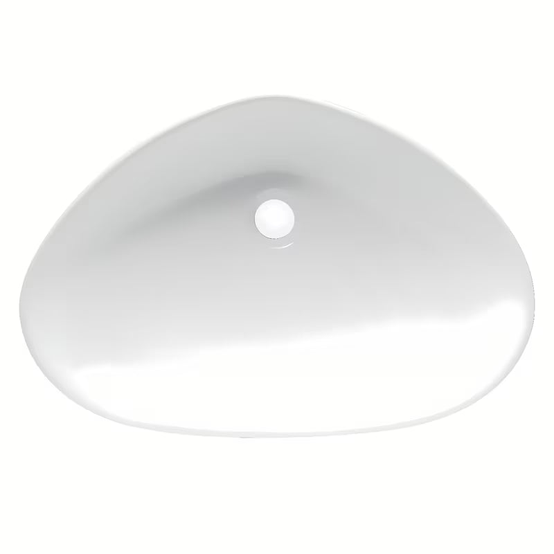 Bijeli keramički umivaonik na ploču Glacera Vallone bez preljeva dimenzija 58,5x38,5 cm.