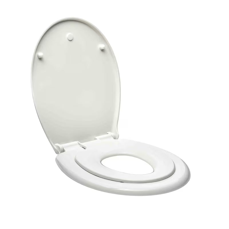 Bijela dječja WC daska Glacera Babynew s integriranim umetkom i sporim spuštanjem soft Close.