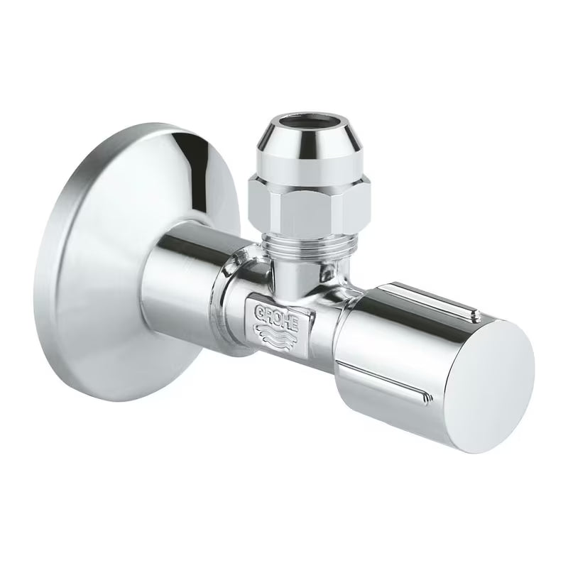 Kutni ventil Grohe Chrome pro za zidnu ugradnju s metalnom ručicom i rozetom