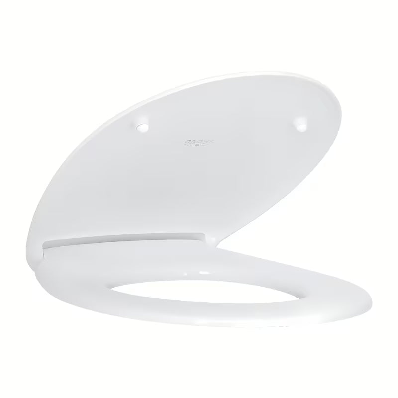 Bijela WC daska Grohe Bau Ceramic s poklopcem, soft Close spuštanjem i brzim otpuštanjem pro lakšeg čišćenja.