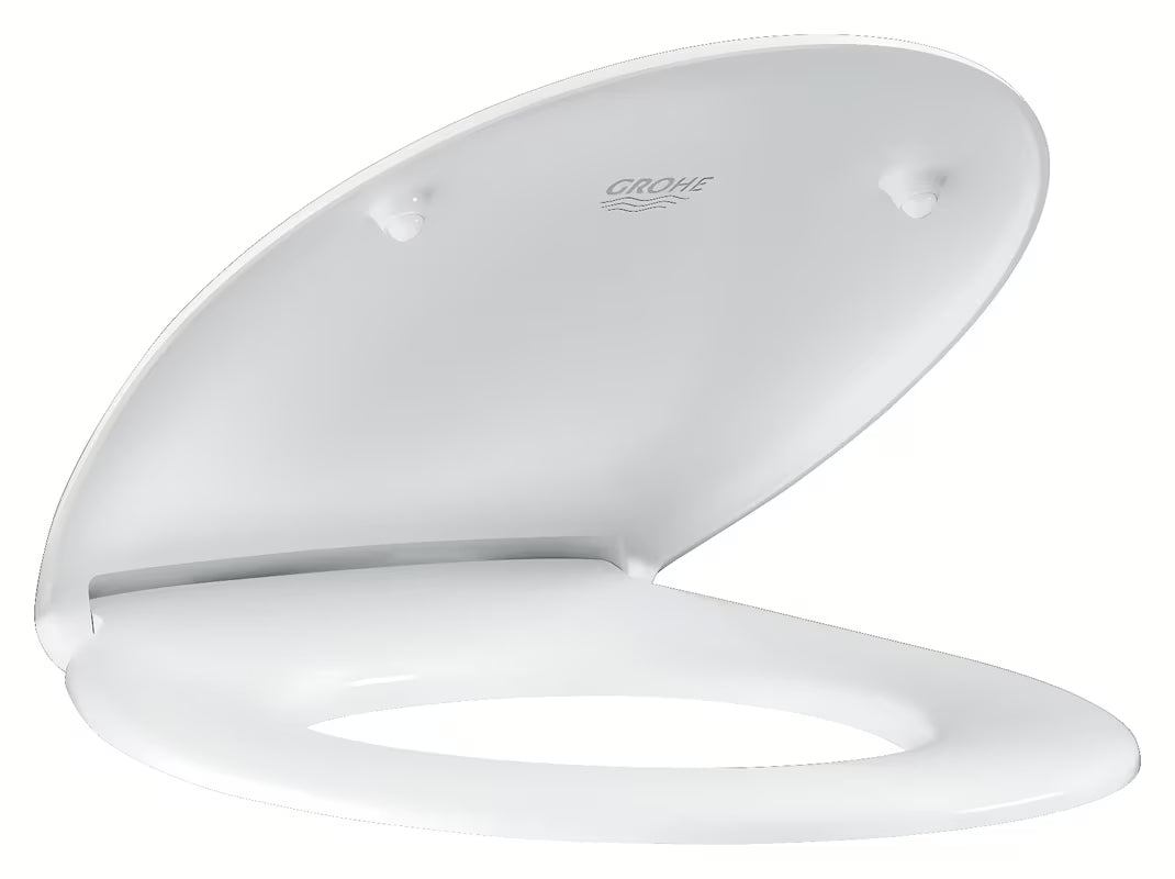 Bijela WC daska Grohe Bau Ceramic od duroplasta s brzim otpuštanjem i šarkama od nehrđajućeg čelika