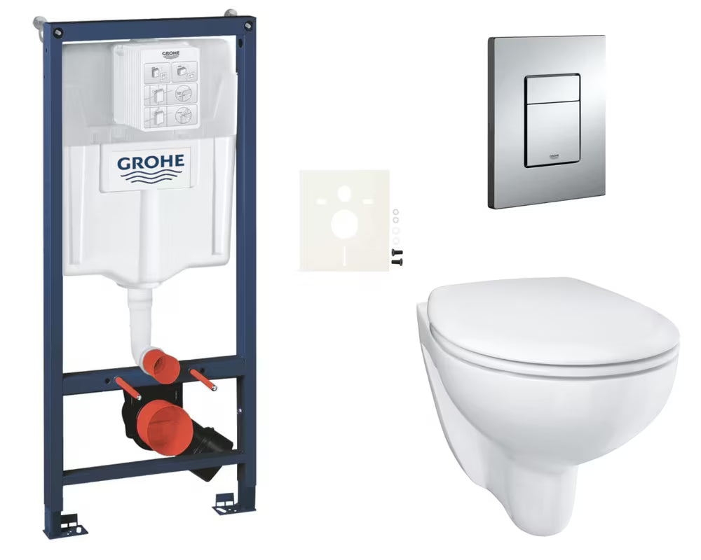 Viseći WC set Grohe Bau Ceramic s instalacijskim modulom Rapid SL, tipkom Even i sjedalom soft Close