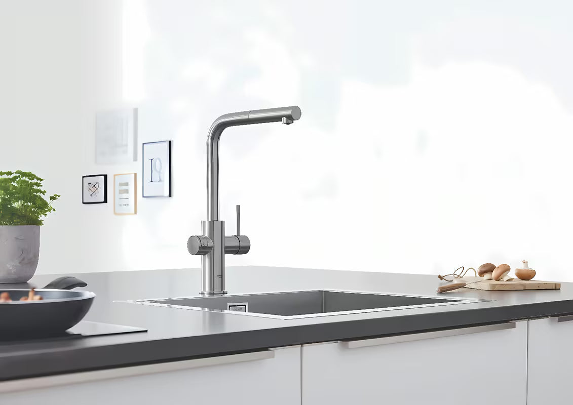 Grohe Blue Home miješalica za sudoper supersteel s funkcijom filtracije i hladnjakom pro za gaziranu vodu