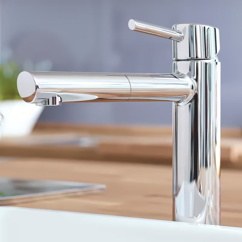 Kromirana miješalica za sudoper Grohe Concetto New sa srednje visokim zakretnim izljevom i izvlačnim tušem