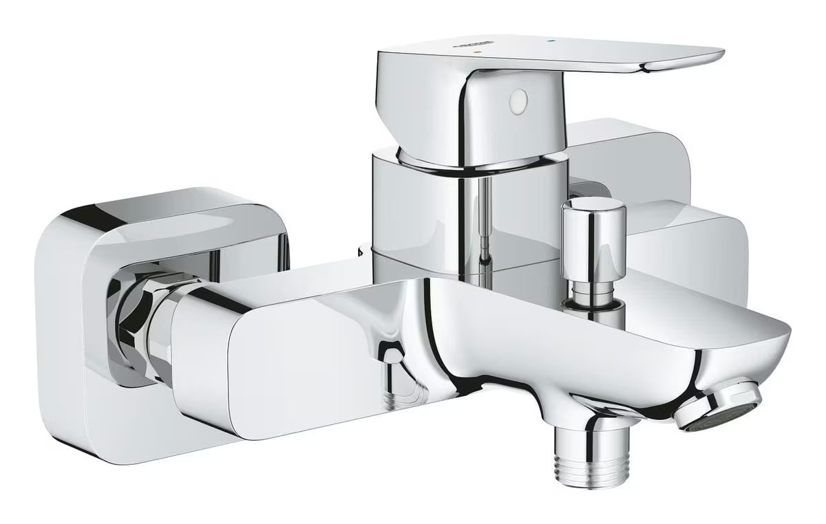 Grohe Cubeo jednoručna baterija zidna miješalica za kadu u krom izvedbi s preklopnikom kada tuš