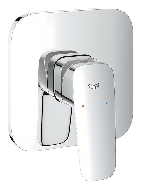 Grohe Cubeo podžbukna miješalica za tuš u sjajnom kromu s metalnom pločom i ručicom