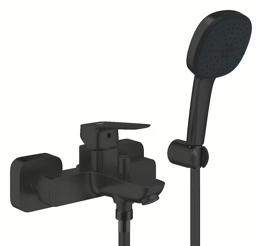 Grohe Cubeo zidna baterija za kadu u crnoj mat boji sa setom za tuširanje