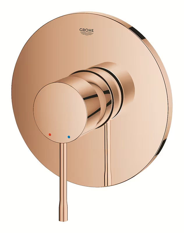Podžbukna jednoručna baterija miješalica za tuš Grohe Essence u izvedbi warm sunset bez podžbuknog tijela.