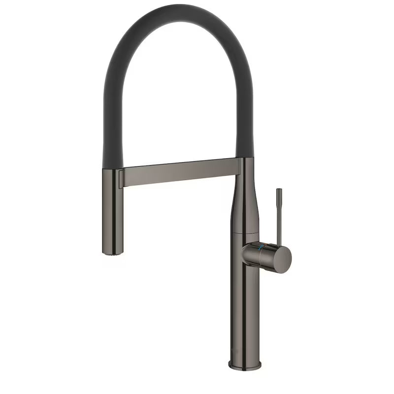 Miješalica za Sudoper Grohe Essence Professional u izvedbi hard graphite s izvlačnim tušem i zakretnim izljevom