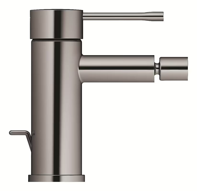 Bide jednoručna baterija slavina Grohe Essence u završnoj obradi Hard Graphite s odvodom.