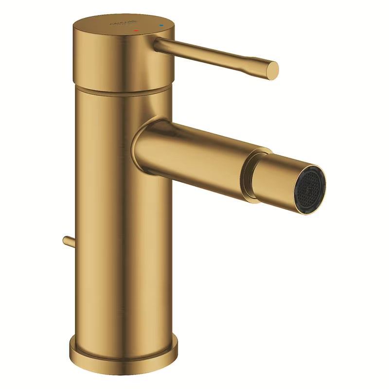 Bide slavina jednoručna baterija Grohe Essence s odvodom u završnoj obradi brushed cool sunrise.