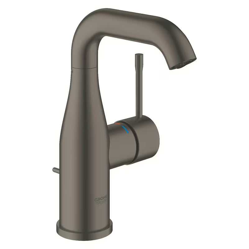 Miješalica za umivaonik jednoručna baterija Grohe Essence New s odvodom u završnoj obradi brushed hard graphite.