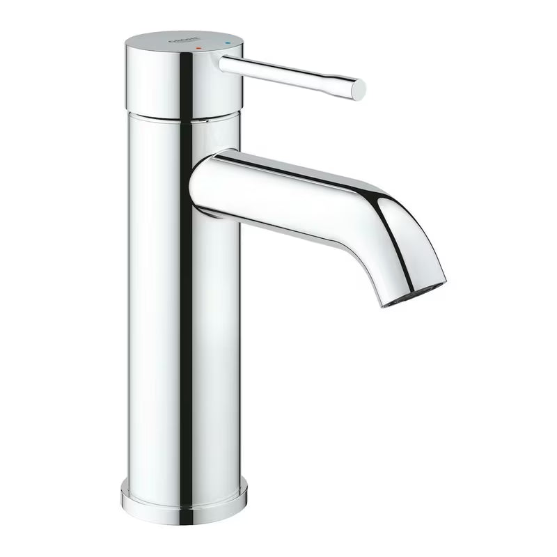 Kromirana jednoručna baterija miješalica za umivaonik Grohe Essence New s glatkim tijelom i zakrivljenim izljevom