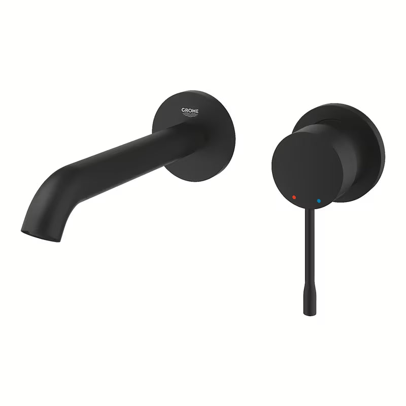 Grohe Essence New podžbukna miješalica za umivaonik za zidnu ugradnju u boji phantom black s ručicom i rozetom