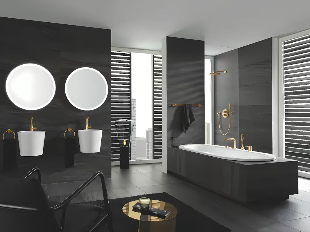 Grohe Essence New visoka jednoručna baterija miješalica za umivaonik u završnoj obradi Brushed Cool Sunrise sa zakretnim izljevom