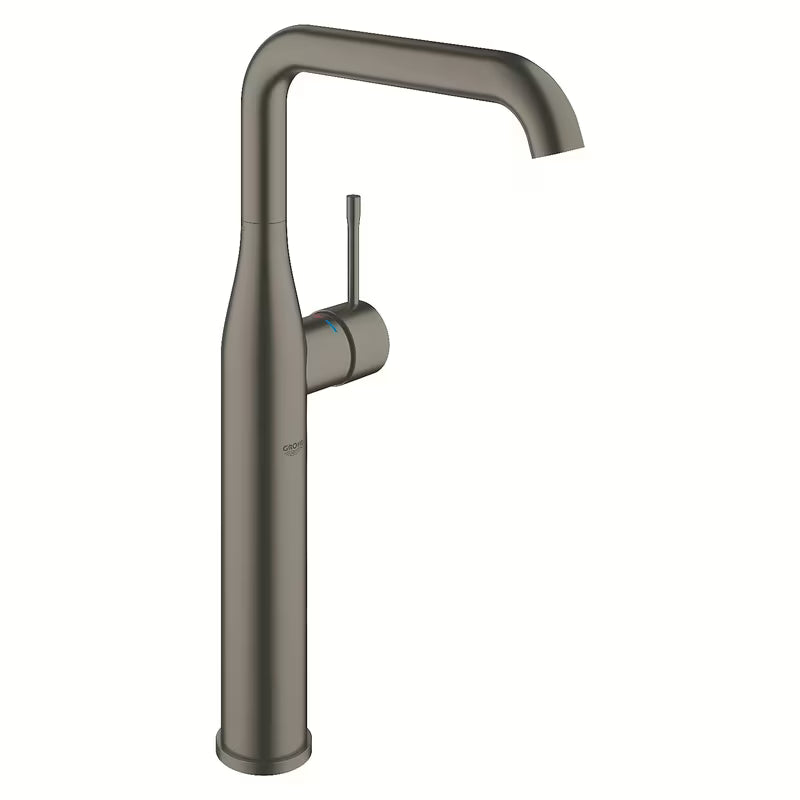 Visoka miješalica za Umivaonik Grohe Essence New u završnoj obradi brushed hard graphite s okretnim izljevom.