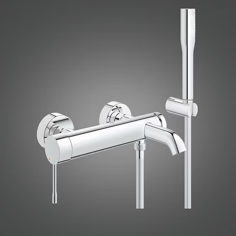Kromirana zidna miješalica za kadu Grohe Essence New s tuš setom