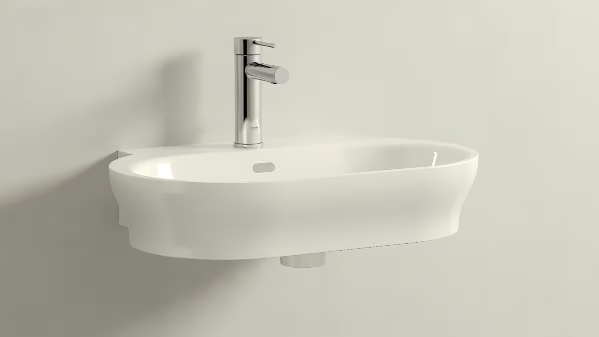 Kromirana miješalica za umivaonik Grohe Essence New s ručicom i glatkim tijelom