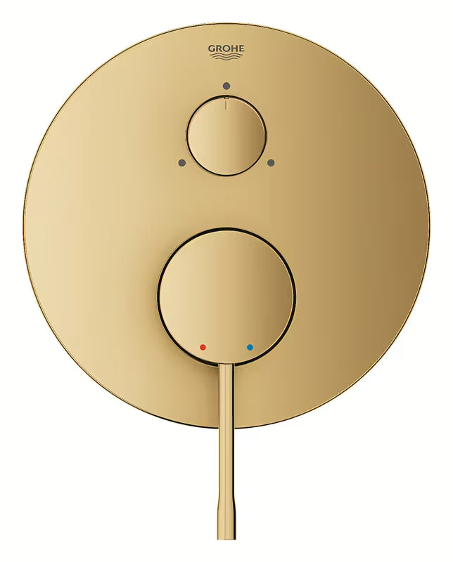 Podžbukna tuš/miješalica za kadu Grohe Essence New u završnoj obradi Brushed Cool Sunrise s ručicom i 3-smjernim preusmjerivačem.