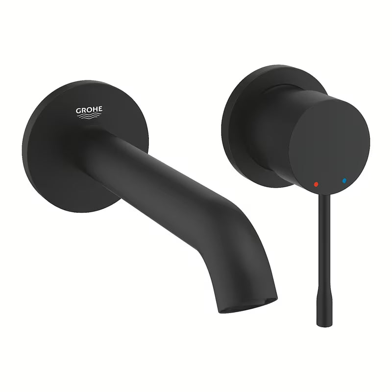 Grohe Essence New podžbukna miješalica za umivaonik za zidnu ugradnju u boji phantom black s ručicom i rozetom